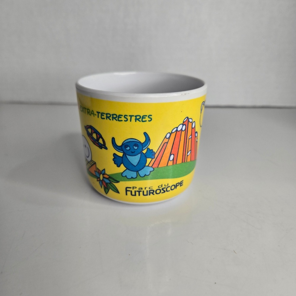 Futuroscope Alien Melamine Cup Theme Park France Yellow Mug